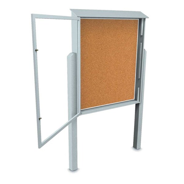 Sliding Door Indoor Enclosed Corkboard, 4